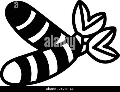 A black and white Fried shrimp in the concept of Asian food and a can of sauce next to it Stock Vector