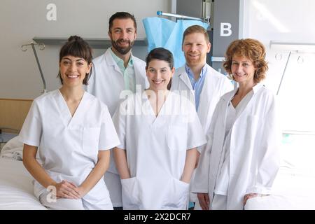 Doctors and nurses in hospital room, Hospital, Spain Stock Photo