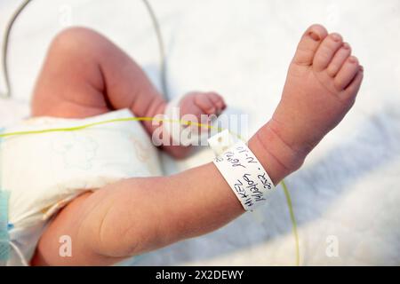 Newborn baby, pediatrics. Hospital Policlinica Gipuzkoa, San Sebastian, Donostia, Euskadi, Spain Stock Photo