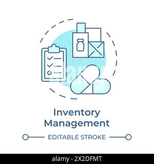 Inventory management soft blue concept icon Stock Vector