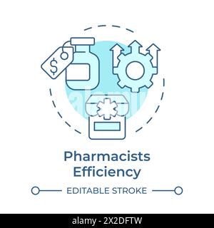 Pharmacists efficiency soft blue concept icon Stock Vector