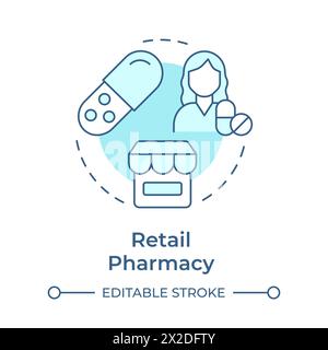 Retail pharmacy soft blue concept icon Stock Vector