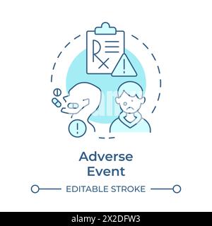 Adverse event soft blue concept icon Stock Vector