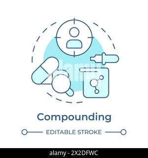 Compounding soft blue concept icon Stock Vector