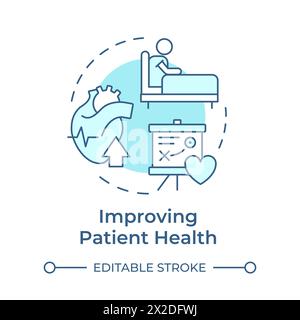 Improving patient health soft blue concept icon Stock Vector