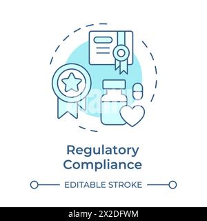 Regulatory compliance soft blue concept icon Stock Vector