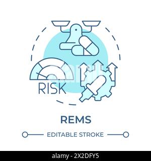 REMS soft blue concept icon Stock Vector
