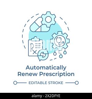 Automatically renew prescription soft blue concept icon Stock Vector