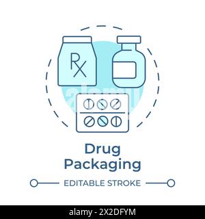 Drup packaging soft blue concept icon Stock Vector