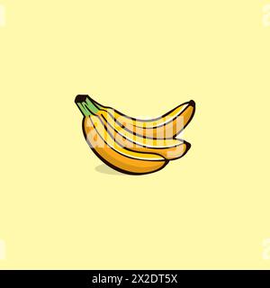 Banana Vector Illustration, Banana Food Icon Stock Vector