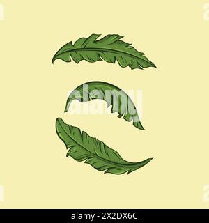 Banana Leaf vector illustration Icon Set. Nature Leaf Vector Stock Vector