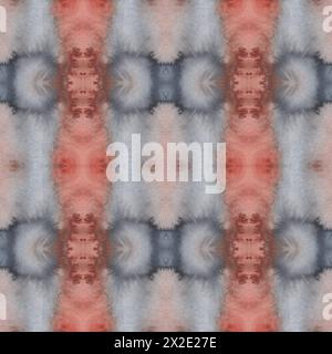 Tai dai watercolor seamless pattern. Hand drawn abstract design for fabric. Floating paint and smooth transitions of colors create an endless pattern. Stock Photo