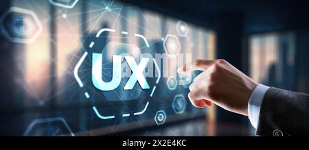 Mobile app user experience UX or app UX Stock Photo