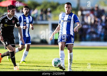 Lisbon, Portugal. 21st Apr, 2024. Rio Maior, 04/21/2024 - Today the Casa Pia team hosted FC Porto in the 30th Matchday of the Portugal Betclic League at the Rio Maior Municipal Stadium. Nico (Mário Vasa/Global Imagens) Credit: Atlantico Press/Alamy Live News Stock Photo