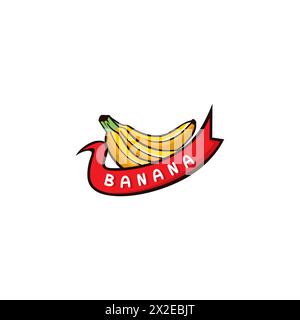 Banana Logo Icon With banner ribbon Stock Vector Image & Art - Alamy
