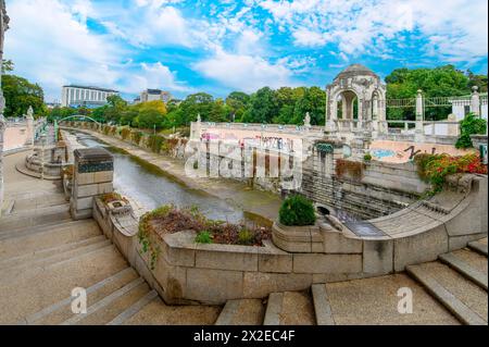 Vienna, Austria. View of Stadtpark and Viennnese canal, Wiental Kanal. Stock Photo