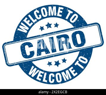 Welcome to Cairo stamp. Cairo round sign isolated on white background Stock Vector