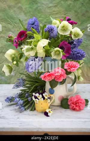 botany, Hellebores, pansies, hyacinths, camellias, ADDITIONAL-RIGHTS-CLEARANCE-INFO-NOT-AVAILABLE Stock Photo