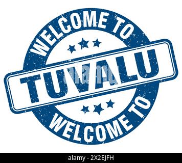 Welcome to Tuvalu stamp. Tuvalu round sign isolated on white background Stock Vector