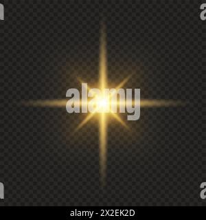 Vector illustration transparent sunlight, lens flare overlay Stock Vector