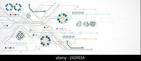 Abstract vector background on a technological theme. Stock Vector
