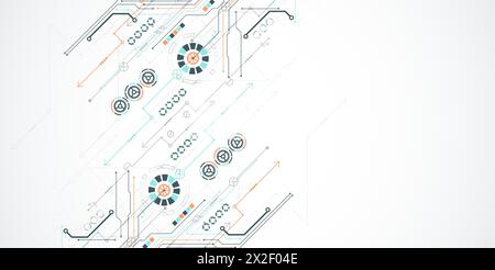 Abstract vector background on a technological theme. Stock Vector