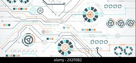 Abstract vector background on a technological theme. Stock Vector