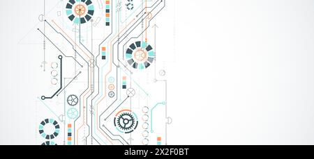Abstract vector background on a technological theme. Stock Vector