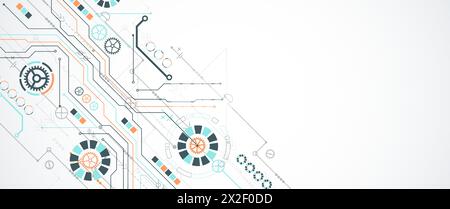 Abstract vector background on a technological theme. Stock Vector
