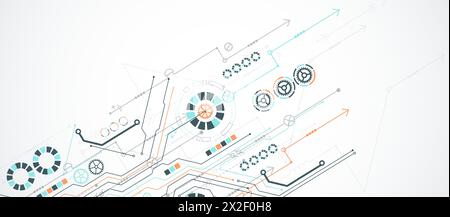 Abstract vector background on a technological theme. Stock Vector