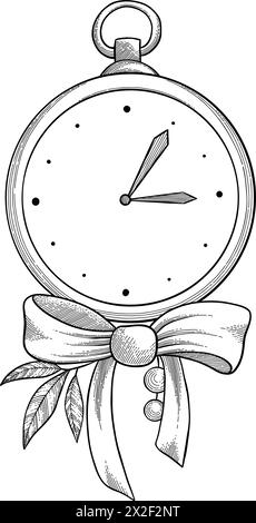 Clock, stopwatch. Analog watch clock, countdown timer and time management. Timekeeping alarm or timer measurement. Isolated vector illustration Stock Vector