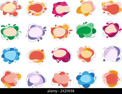 Liquid forms. Stylized decorative abstract shapes for logo design projects recent vector colored templates Stock Vector