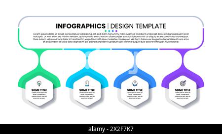 Infographic template with icons and 4 options or steps. Can be used for workflow layout, diagram, banner, webdesign. Vector illustration Stock Vector