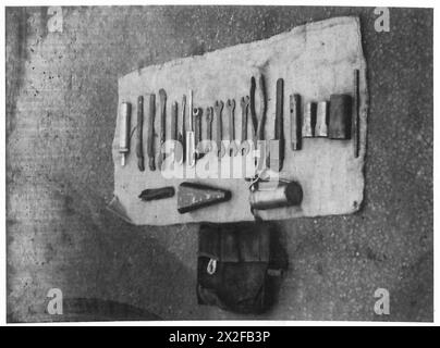 A tool kit is laid out for inspection by British Army personnel as part ...