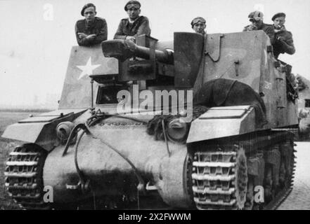THE POLISH ARMY IN THE NORMANDY CAMPAIGN, 1944 - 25 pdr self-propelled (SP) Sexton artillery gun of the 1st Polish Armoured Division during the Battle of Falaise Pocket Polish Army, Polish Armed Forces in the West, 1st Armoured Division Stock Photo