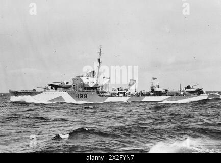 HM DESTROYERS ON EXERCISE AND NIGHT SHOOT. 15 APRIL 1942, ON BOARD THE ...