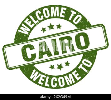 Welcome to Cairo stamp. Cairo round sign isolated on white background Stock Vector