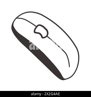 Computer mouse on white isolated background.  Vector illustration. Icon Stock Photo