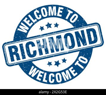 Welcome to Richmond stamp. Richmond round sign isolated on white background Stock Vector