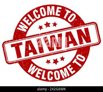 Welcome to Taiwan stamp. Taiwan round sign isolated on white background Stock Vector