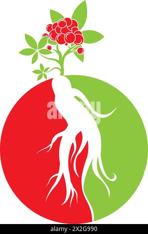 Ginseng icon Vector Illustration design Logo template Stock Vector