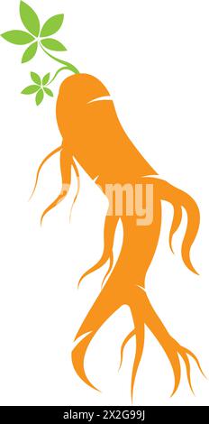 Ginseng icon Vector Illustration design Logo template Stock Vector