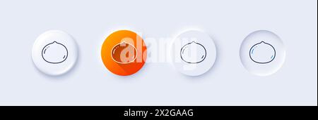 Macadamia nut line icon. Tasty nuts sign. Vegan food. Line icons. Vector Stock Vector