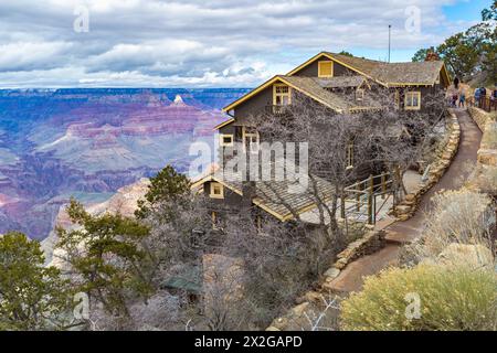 Famous historic Kolb Studio on the South Rim of Grand Canyon National Park in Arizona Stock Photo