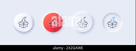 Moving service line icon. Packing things sign. Line icons. Vector Stock Vector