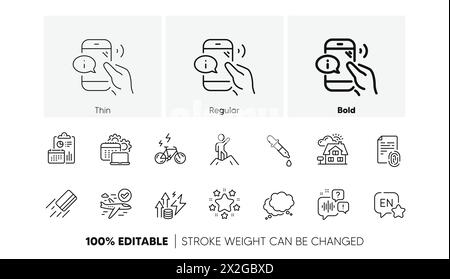 Stars, Report and Leadership line icons. For web app, printing. Line icons. Vector Stock Vector