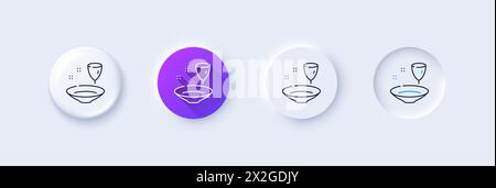 Plate line icon. Tableware wineglass sign. Line icons. Vector Stock Vector