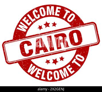 Welcome to Cairo stamp. Cairo round sign isolated on white background Stock Vector