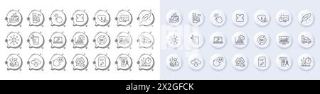 Divider document, Home charging and Edit document line icons. For web app, printing. Line icons. Vector Stock Vector