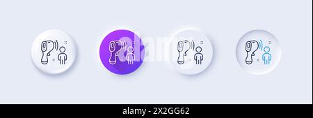 Electronic thermometer line icon. Temperature scanner sign. Line icons. Vector Stock Vector